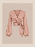 Blush wrap top